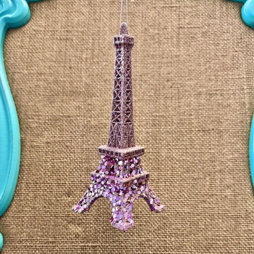 5/$25 Pink Glitter Eiffel Tower Ornament NWOT